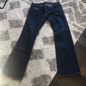 🐆Mid-rise straight leg jean w/animal print detail